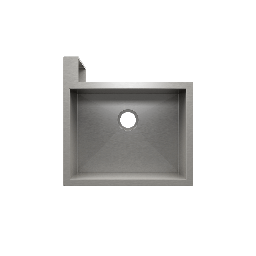 Julien Undermount Single Bowl Kitchen Sink with Left Corner Apron, 23"x18"x10"