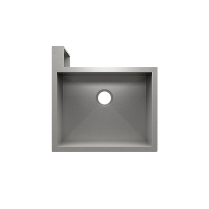 Julien Undermount Single Bowl Kitchen Sink with Left Corner Apron, 23"x18"x10"