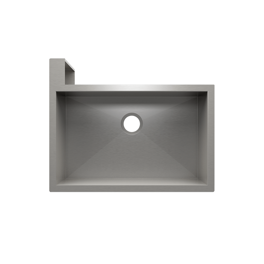 Julien Undermount Single Bowl Kitchen Sink with Left Corner Apron, 29"x18"x10"