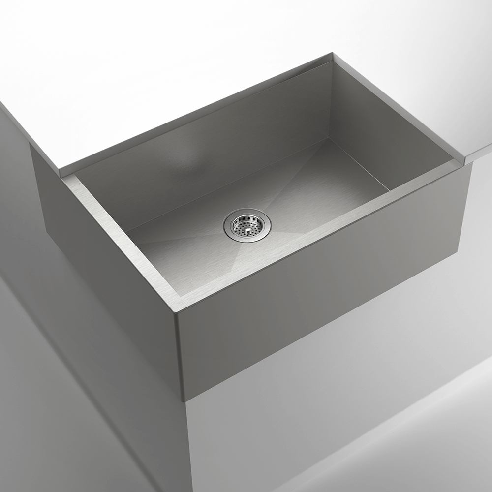 Julien Undermount Single Bowl Kitchen Sink with Left Corner Apron, 29"x18"x10"