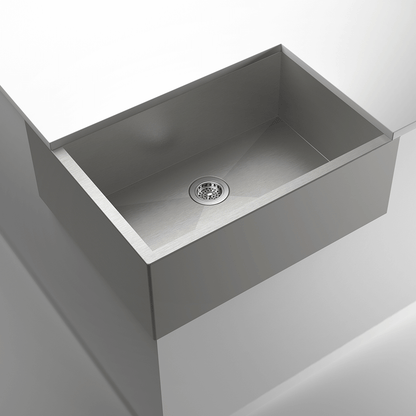 Julien Undermount Single Bowl Kitchen Sink with Left Corner Apron, 29"x18"x10"