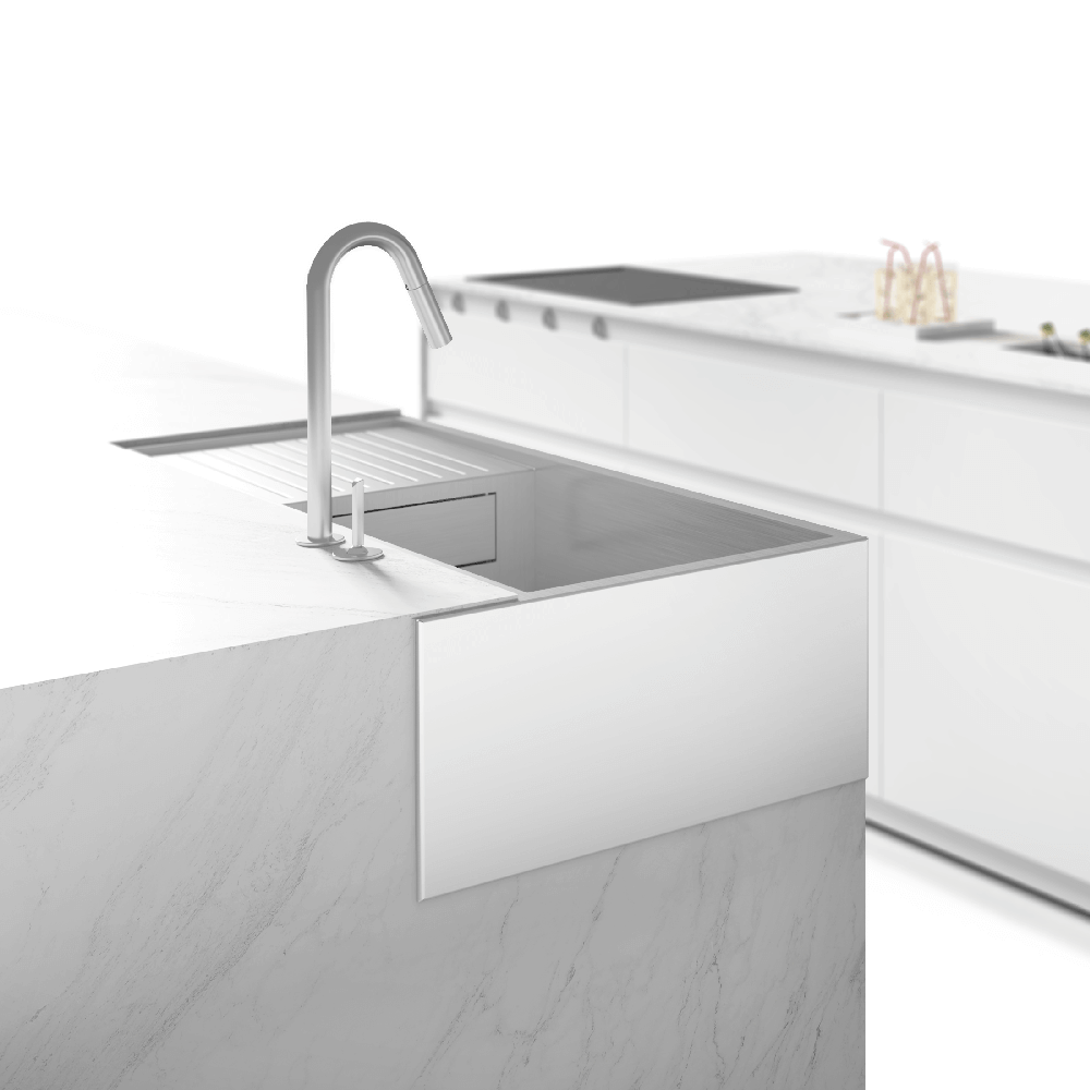 Julien Undermount Single Bowl Kitchen Sink with Left Corner Apron, 29"x18"x10"
