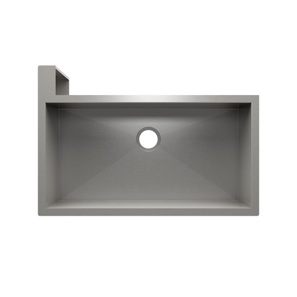 Julien Undermount Single Bowl Kitchen Sink with Left Corner Apron, 35"x18"x10"