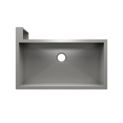 Julien Undermount Single Bowl Kitchen Sink with Left Corner Apron, 35"x18"x10"