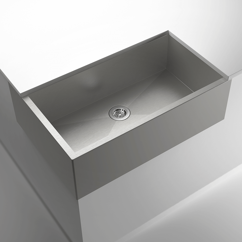 Julien Undermount Single Bowl Kitchen Sink with Left Corner Apron, 35"x18"x10"