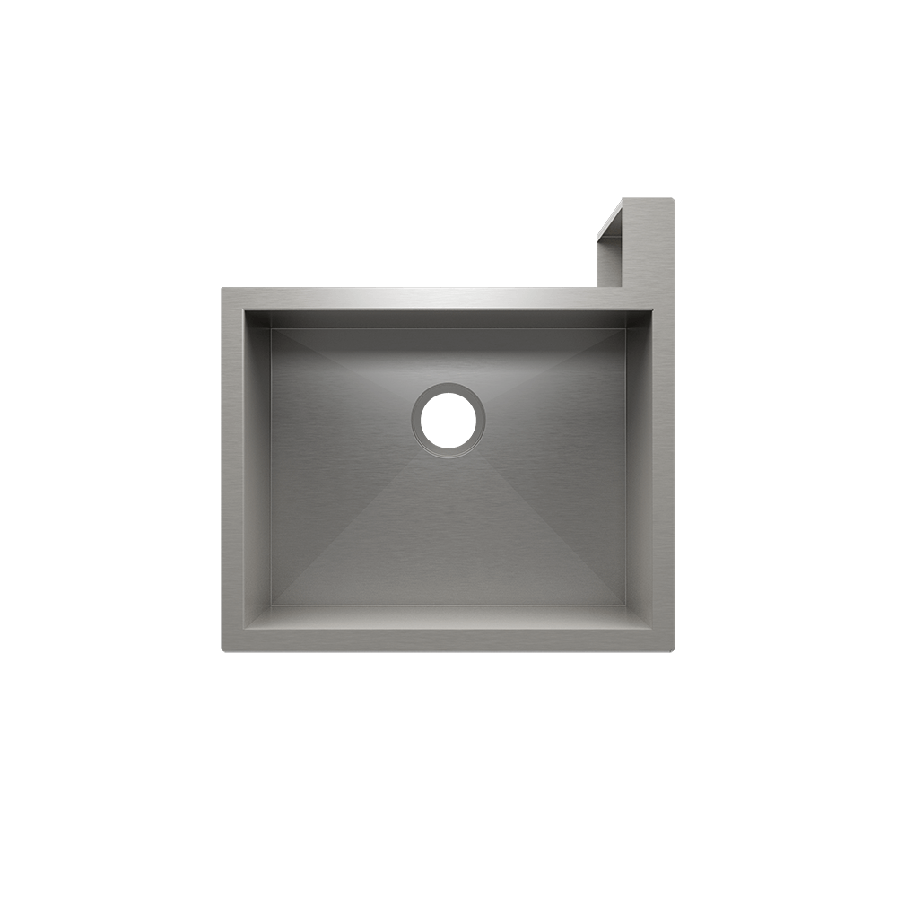 Julien Undermount Single Bowl Kitchen Sink with Right Corner Apron, 23"x18"x10"