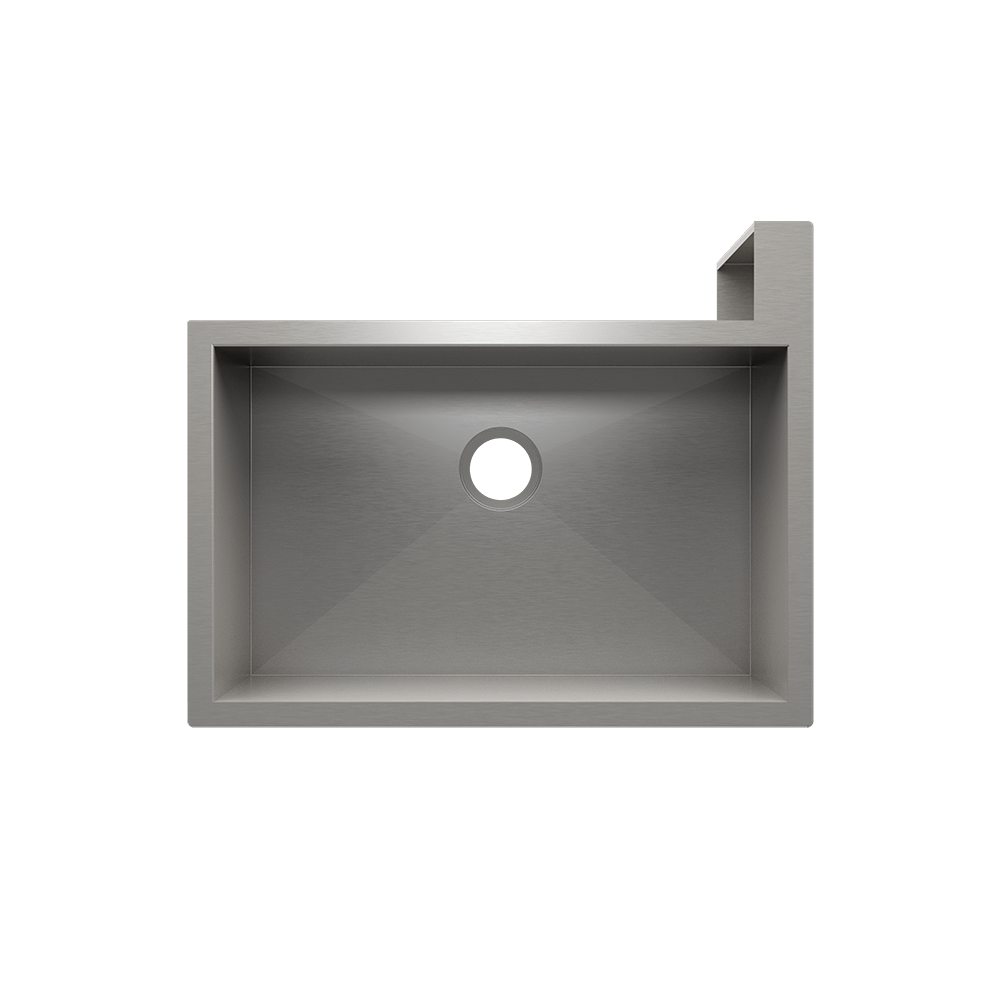 Julien Undermount Single Bowl Kitchen Sink with Right Corner Apron, 29"x18"x10"