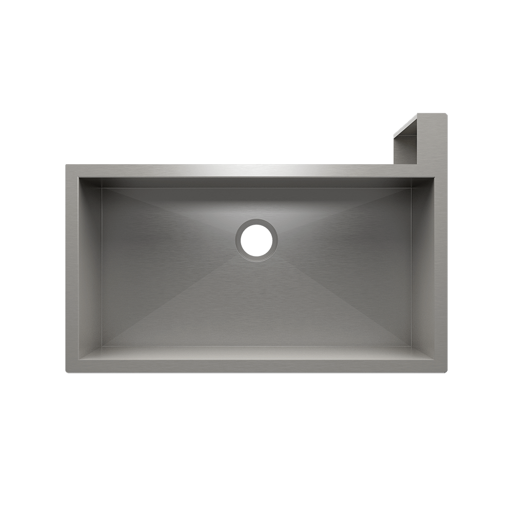 Julien Undermount Single Bowl Kitchen Sink with Right Corner Apron, 35"x18"x10"