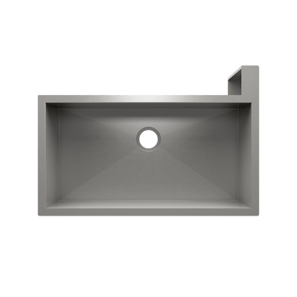 Julien Undermount Single Bowl Kitchen Sink with Right Corner Apron, 35"x18"x10"