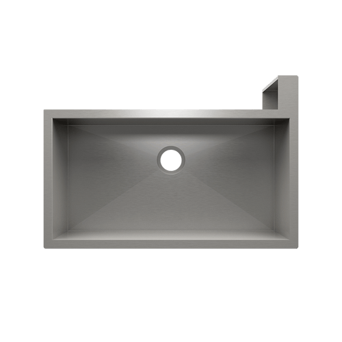 Julien Undermount Single Bowl Kitchen Sink with Right Corner Apron, 35"x18"x10"