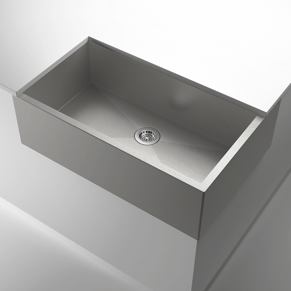 Julien Undermount Single Bowl Kitchen Sink with Right Corner Apron, 35"x18"x10"