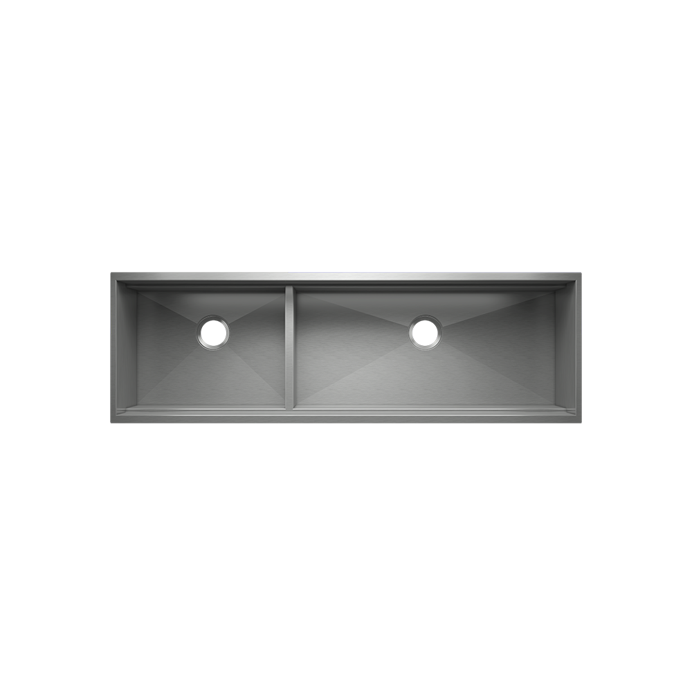 Julien 57" Undermount Double-Bowl Workstation Kitchen Sink, L21" X 17" X 10" R36" X 17" X 10"