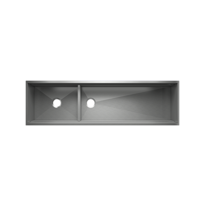 Julien 63" Undermount Double-Bowl Workstation Kitchen Sink, L21X17X10 R42X17X10