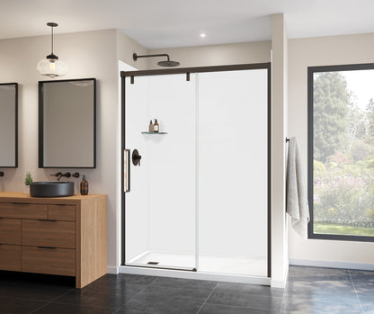 Uptown 56-59 x 76 in. 8 mm Sliding Shower Door for Alcove Installation with Clear glass in Chrome