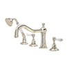 ROHL Acqui 4-Hole Deck Mount Column Spout Tub Filler With Handshower