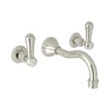 Perrin & Rowe Georgian Era Wall Mount Widespread Bathroom Faucet - Polished Chrome With White Porcelain Lever Handle.3793LSP-APC/TO
