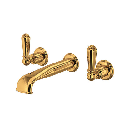 Perrin & Rowe Wall Mount 3-Hole Concealed Bathroom Faucet - With Metal Lever Handle.3560L-APC/TO