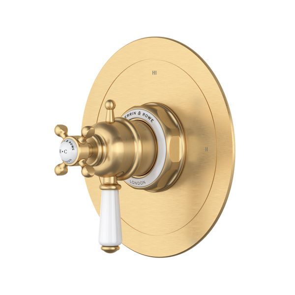 Perrin & Rowe Edwardian 1/2" Thermostatic & Pressure Balance Trim With 3 Functions (Shared) With Lever Handle - Polished Chrome.TEW23W1L