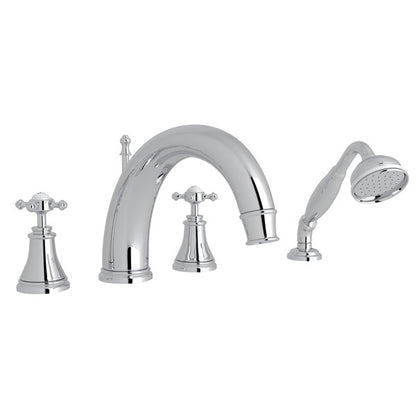Perrin & Rowe Georgian Era™ 4-Hole Deck Mount Tub Filler With C-Spout