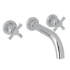 Perrin & Rowe Holborn Wall Mount 3-Hole Tubular Spout Tub Set