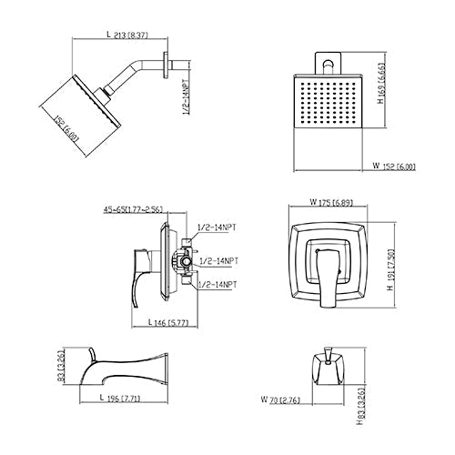 Victoria Pressure - Balanced Tub & Shower Set by VISENTIN - Golzar Home