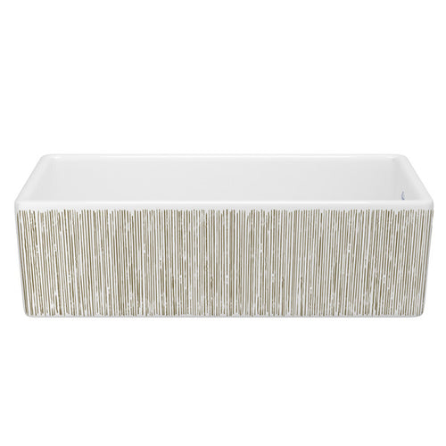 Shaws Shaker™ 36" Single Bowl Farmhouse Apron Front Fireclay Kitchen Sink With Lines Design
