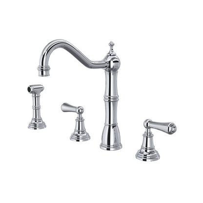 Perrin & Rowe Edwardian™ Two Handle Kitchen Faucet With Side Spray