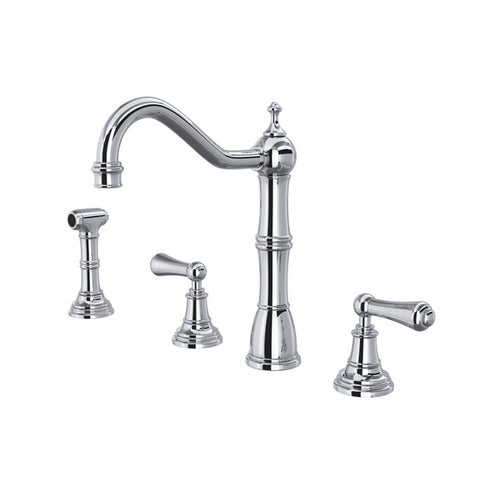 Perrin & Rowe Edwardian™ Two Handle Kitchen Faucet With Side Spray