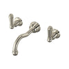 Perrin & Rowe Edwardian Wall Mount Column Spout Bathroom Faucet - With Metal Lever Handle.3790L-APC/TO
