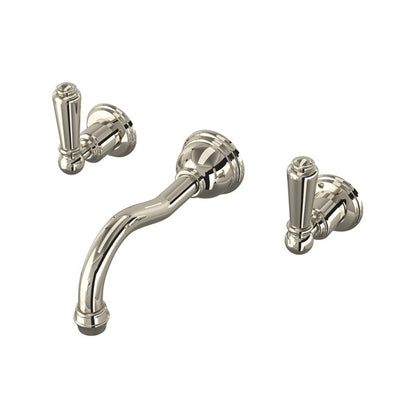 Perrin & Rowe Edwardian Wall Mount Column Spout Bathroom Faucet - With Metal Lever Handle.3790L-APC/TO