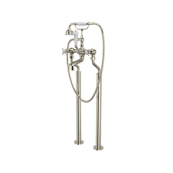 Perrin & Rowe Edwardian Exposed Floor Mount Tub Filler with Handshower