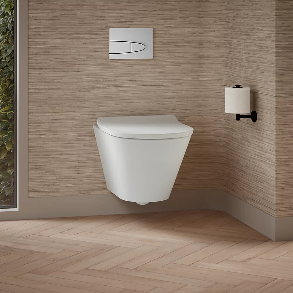Brazn® Wall-hung round-front toilet, dual-flush