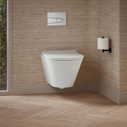 Brazn® Wall-hung round-front toilet, dual-flush
