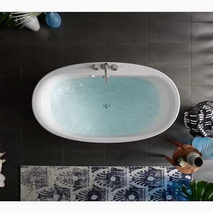 Kohler Sunstruck® 65-1/2" x 35-1/2" freestanding bath, straight shroud