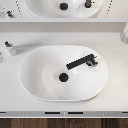 Chalice 22-3/4" Ceramic oval vessel bathroom sink