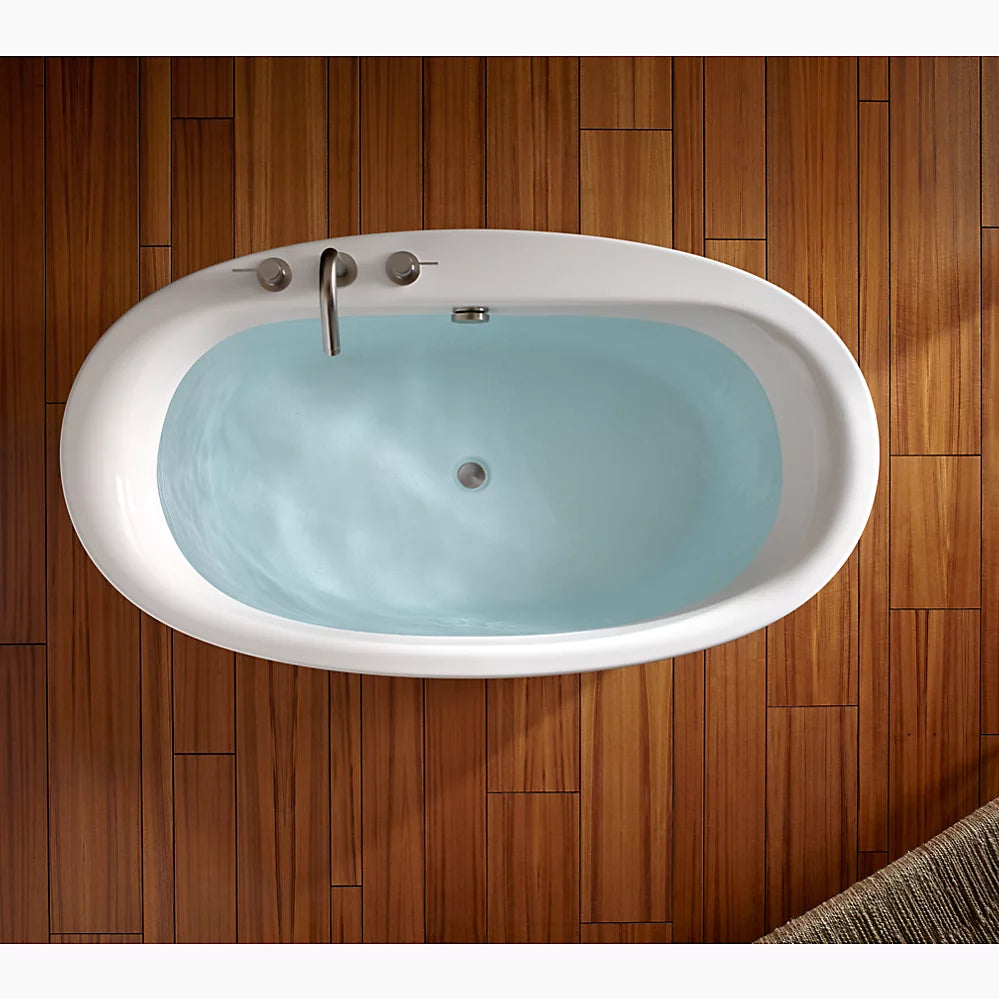 Kohler Sunstruck® 65-1/2" x 35-1/2" freestanding bath, straight shroud