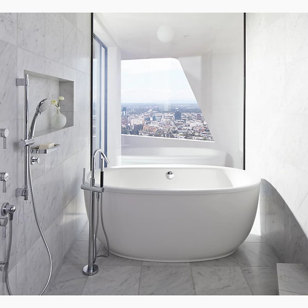 Sunstruck® 65-1/2" x 35-1/2" freestanding bath with fluted shroud