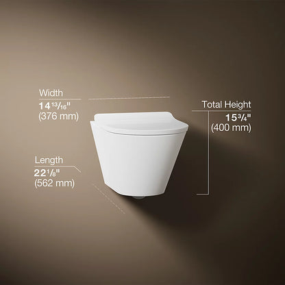 Brazn® Wall-hung round-front toilet, dual-flush