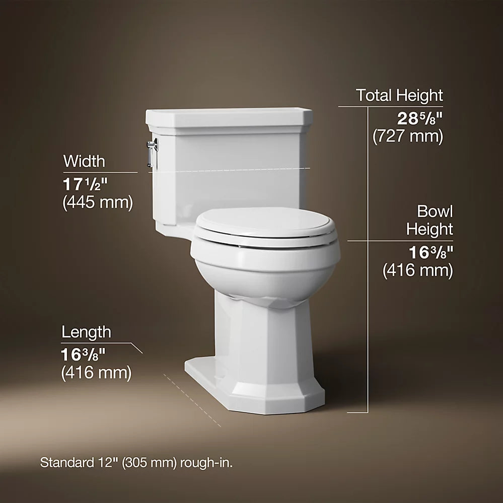 Kathryn® One-piece compact elongated toilet with concealed trapway, 1.28 gpf