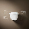 Kohler Veil® Wall-hung compact elongated toilet, dual-flush