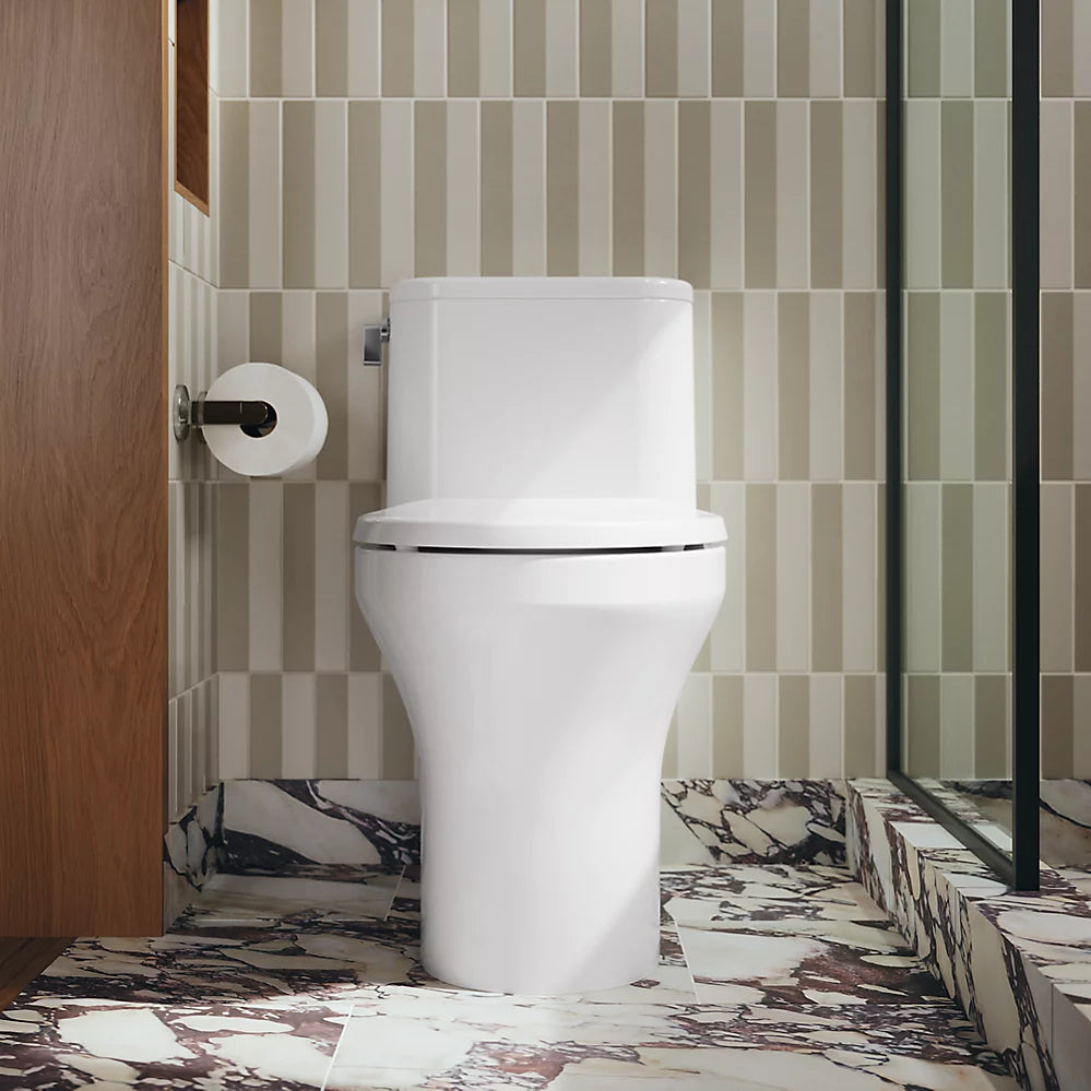 Spacity™ One-piece compact elongated toilet with skirted trapway, 1.28 gpf