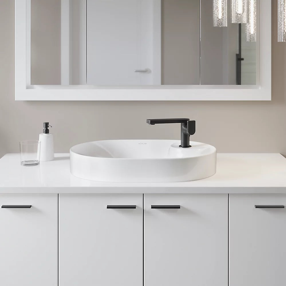 Chalice 22-3/4" Ceramic oval vessel bathroom sink
