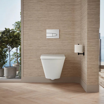 Brazn® Wall-hung round-front toilet, dual-flush