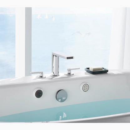 Kohler Sunstruck® 66x36" Free-Standing Heated Bubblemassage™ Air Bath With Bask® Heated Surface & Fluted Shroud