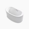 Sunstruck® 60-1/2" x 34-1/2" freestanding Heated BubbleMassage™ air bath with Bask® heated surface and straight shroud