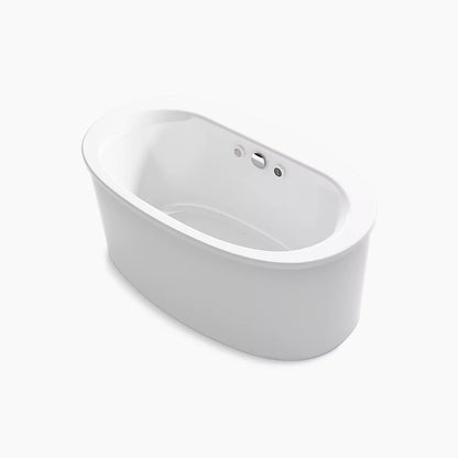 Sunstruck® 60-1/2" x 34-1/2" freestanding Heated BubbleMassage™ air bath with Bask® heated surface and straight shroud