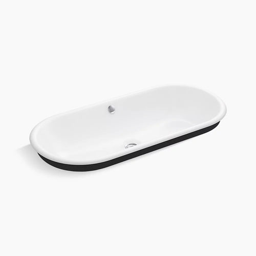 Iron Plains® 33" oval drop-in/undermount/vessel bathroom sink with Iron Black painted underside