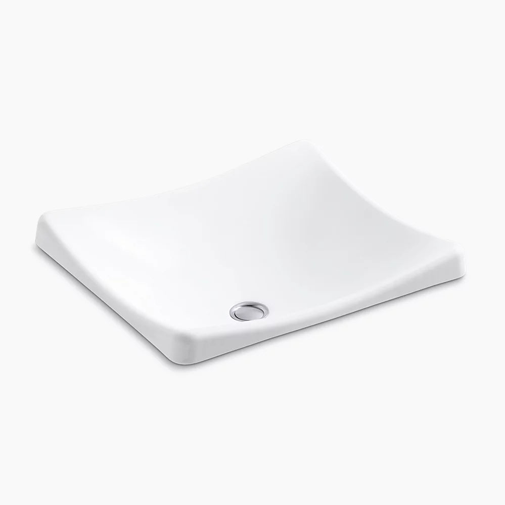 DemiLav® 18-1/4" rectangular vessel bathroom sink, no overflow