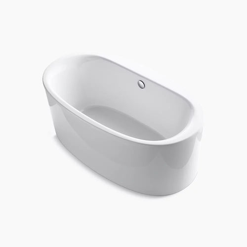 Kohler Sunstruck® 65-1/2" x 35-1/2" freestanding bath, straight shroud