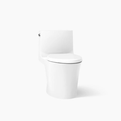 Veil® One-piece elongated toilet with skirted trapway, dual-flush